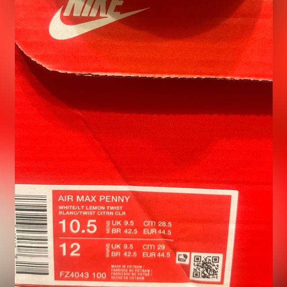 Nike Air Max Penny 2024 White/Lemon Twist Men Women Shoes - Picture 6 of 9